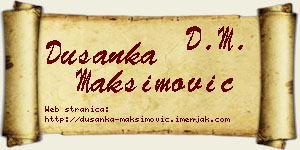 Dušanka Maksimović vizit kartica